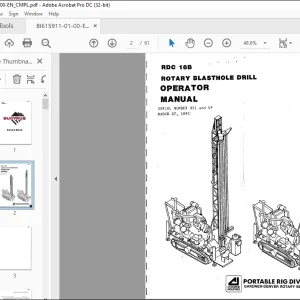 CAT BUCYRUS RDC 16B ROTARY BLASTHOLE DRILL OPERATOR MANUAL  - PDF DOWNLOAD