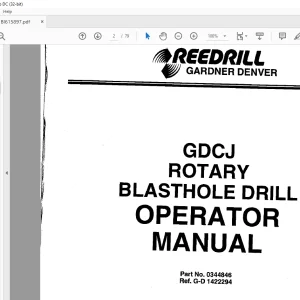 CAT BUCYRUS REEDRILL GDCJ ROTARY BLASTHOLE DRILL OPERATOR MANUAL BI615897 - PDF DOWNLOAD