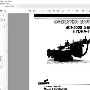 CAT BUCYRUS SCH5000 SERIES HYDRA-TRAC OPERATOR MANUAL BI009874 - PDF DOWNLOAD