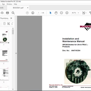 CAT BUCYRUS SROIB Brakes for UN-A-TRAC ®Installation and Maintenance Manual  - PDF DOWNLOAD