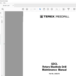CAT BUCYRUS TEREX REEDRILL GDCL Rotary Blasthole Drill Maintenance Manual 1420176  - PDF DOWNLOAD