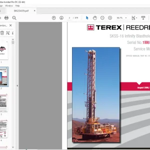 CAT BUCYRUS TEREX REEDRILL SKSS-16 Infinity Blasthole Drill Service Manual SN 1M67S77  - PDF DOWNLOAD