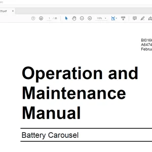 CAT Battery Carousel Operation & Maintenance Manual BI016609 - PDF DOWNLOAD