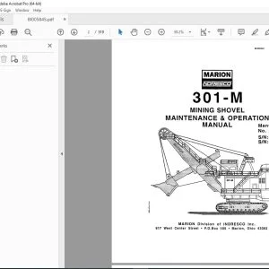 CAT Bucyrus 301-M MINING SHOVEL Maintenance & Operation Manual BI005845 - PDF DOWNLOAD (Russian)