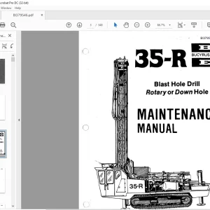 CAT Bucyrus 35-R Blast Hole Drill Rotary or Down Hole Maintenance Manual BI379546 - PDF DOWNLOAD