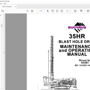 CAT Bucyrus 35HR Blast Hole Drill Maintenance & Operation Manual SN 141203 - 141206 - PDF DOWNLOAD