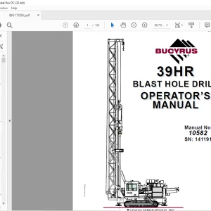 CAT Bucyrus 39HR BLAST HOLE DRILL OPERATOR’S MANUAL BI617006 - PDF DOWNLOAD