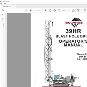 CAT Bucyrus 39HR BLAST HOLE DRILL OPERATOR’S MANUAL SN 141180 - PDF DOWNLOAD
