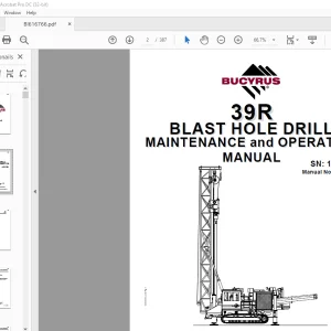 CAT Bucyrus 39R BLAST HOLE DRILL MAINTENANCE and OPERATION MANUAL SN141041 - PDF DOWNLOAD