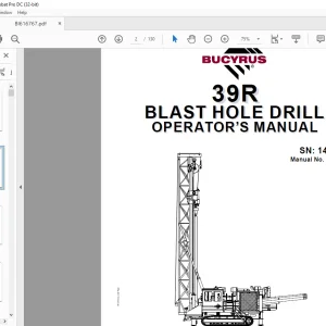 CAT Bucyrus 39R BLAST HOLE DRILL OPERATOR’S MANUAL SN 141041 - PDF DOWNLOAD