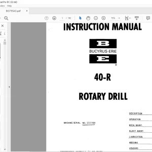 CAT Bucyrus 40-R Rotary Drill Operation Instruction Manual BI379543 - PDF DOWNLOAD