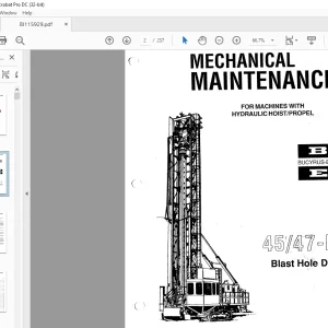 CAT Bucyrus 45-R 47-R Blast Hole Drill Mechanical Maintenance Manual BI115929 - PDF DOWNLOAD