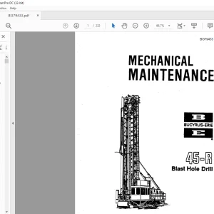 CAT Bucyrus 45-R Blast Hole Drill Mechanical Maintenance Manual BI379433 - PDF DOWNLOAD