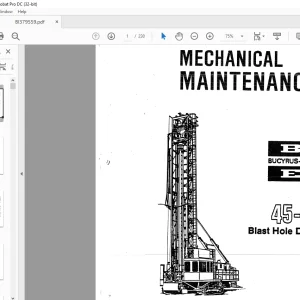 CAT Bucyrus 45-R Blast Hole Drill Mechanical Maintenance Manual BI379559 - PDF DOWNLOAD