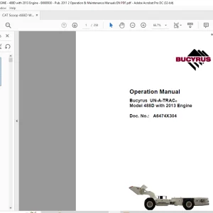 CAT Bucyrus 488D with 2013 Engine Operation Manual BI000930 - PDF DOWNLOAD
