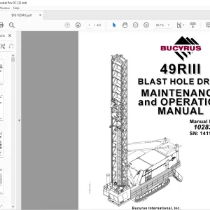 CAT Bucyrus 49 RIII  Blast Hole Drill Maintenance and Operation Manual BI616940 - PDF DOWNLOAD