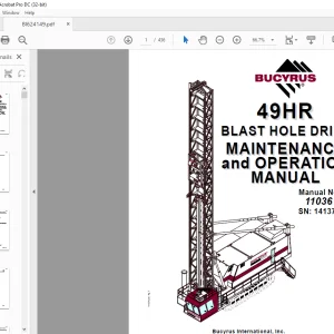 CAT Bucyrus 49HR BLAST HOLE DRILL MAINTENANCE & OPERATION MANUAL SN 141376 -  PDF DOWNLOAD