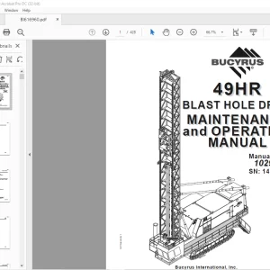 CAT Bucyrus 49HR BLAST HOLE DRILL MAINTENANCE and OPERATION MANUAL SN 141172 - PDF DOWNLOAD