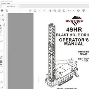 CAT Bucyrus 49HR BLAST HOLE DRILL OPERATOR’S MANUAL BI619540 - PDF DOWNLOAD