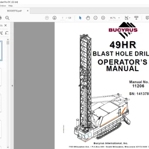 CAT Bucyrus 49HR BLAST HOLE DRILL OPERATOR’S MANUAL SN 141378 - PDF DOWNLOAD