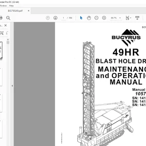 CAT Bucyrus 49HR Blast Hole Drill Maintenance & Operation Manual BI379549 - PDF DOWNLOAD