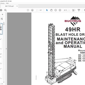 CAT Bucyrus 49HR Blast Hole Drill Maintenance & Operation Manual BI617055 - PDF DOWNLOAD