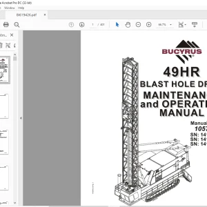 CAT Bucyrus 49HR Blast Hole Drill Maintenance & Operation Manual BI619426 - PDF DOWNLOAD