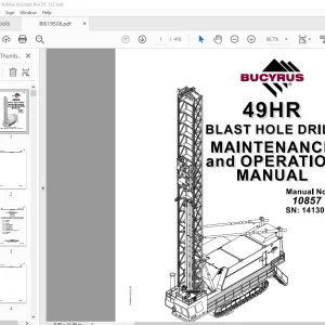 CAT Bucyrus 49HR Blast Hole Drill Maintenance & Operation Manual SN 141305 - PDF DOWNLOAD