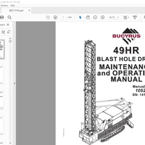 CAT Bucyrus 49HR Blast Hole Drill Maintenance and Operation Manual SN 141218 - PDF DOWNLOAD