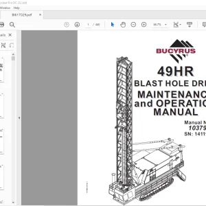 CAT Bucyrus 49HR Blast Hole Drill Maintenance and Operation Manual SN141199 - PDF DOWNLOAD