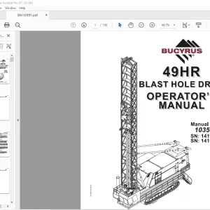 CAT Bucyrus 49HR Blast Hole Drill Operator’s Manual 10354 - PDF DOWNLOAD