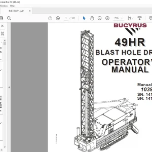 CAT Bucyrus 49HR Blast Hole Drill Operator’s Manual 10391 -  PDF DOWNLOAD