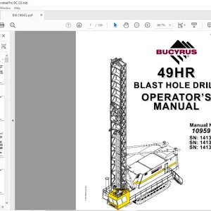 CAT Bucyrus 49HR Blast Hole Drill Operator’s Manual 10959  - PDF DOWNLOAD