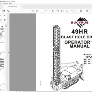 CAT Bucyrus 49HR Blast Hole Drill Operator’s Manual BI619470 - PDF DOWNLOAD