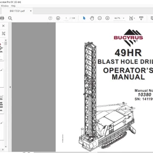 CAT Bucyrus 49HR Blast Hole Drill Operator’s Manual SN 141199 - PDF DOWNLOAD