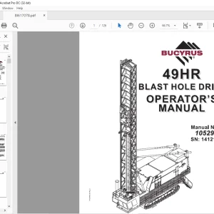 CAT Bucyrus 49HR Blast Hole Drill Operator’s Manual SN 141218 - PDF DOWNLOAD