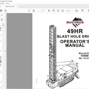 CAT Bucyrus 49HR Blast Hole Drill Operator’s Manual SN 141275 - PDF DOWNLOAD