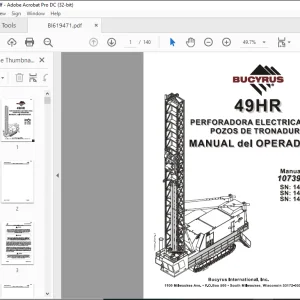 CAT Bucyrus 49HR Perforadora Electrica Para Pozos de Tronadura Manual de los Operadores 10739 - PDF DOWNLOAD (Spanish)