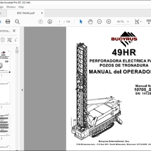 CAT Bucyrus 49HR Perforadora Electrica Para Pozos de Tronadura Manual de los Operadores SN141293 - PDF DOWNLOAD (Spanish)