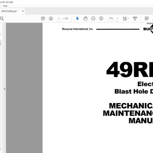CAT Bucyrus 49RII Electric Blast Hole Drill Mechanical Maintenance Manual BI005489 - PDF DOWNLOAD