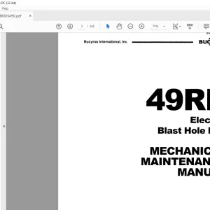 CAT Bucyrus 49RII Electric Blast Hole Drill Mechanical Maintenance Manual BI005490 - PDF DOWNLOAD