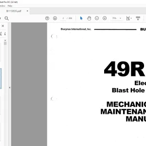 CAT Bucyrus 49RII Electrical Blast Hole Drill Mechanical Maintenance Manual BI115935 - PDF DOWNLOAD
