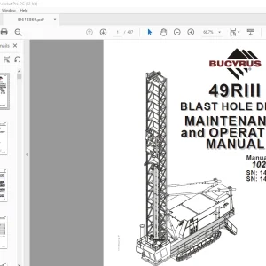 CAT Bucyrus 49RIII BLAST HOLE DRILL MAINTENANCE and OPERATION MANUAL 10257  - PDF DOWNLOAD