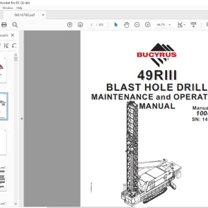 CAT Bucyrus 49RIII BLAST HOLE DRILL MAINTENANCE and OPERATION MANUAL SN 141069 - PDF DOWNLOAD
