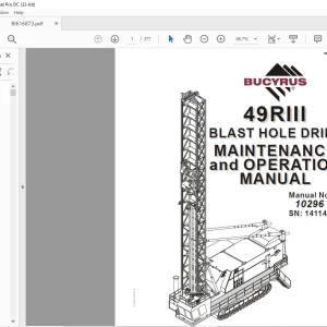 CAT Bucyrus 49RIII BLAST HOLE DRILL MAINTENANCE and OPERATION MANUAL SN 141140  -PDF DOWNLOAD