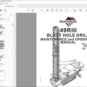 CAT Bucyrus 49RIII Blast Hole Drill Maintenance & Operation Manual SN 141133 - PDF DOWNLOAD