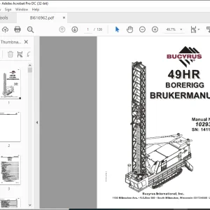 CAT Bucyrus 49RIII Borerigg Brukermanual SN 141172  - PDF DOWNLOAD (NOREWGIAN)
