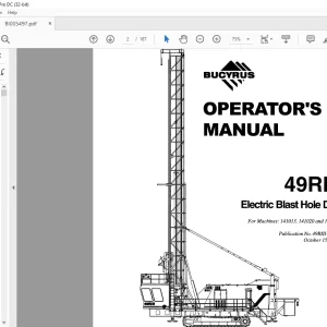CAT Bucyrus 49RIII Electric Blast Hole Drill OPERATOR'S MANUAL BI005497 - PDF DOWNLOAD