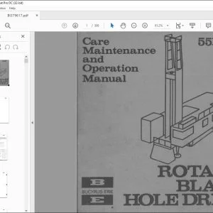 CAT Bucyrus 55R Rotary Blast Hole Drill Care Maintenance & Operation Manual BI379617 - PDF DOWNLOAD