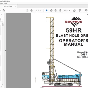 CAT Bucyrus 59HR BLAST HOLE DRILL OPERATOR’S MANUAL SN 141341 - PDF DOWNLOAD
